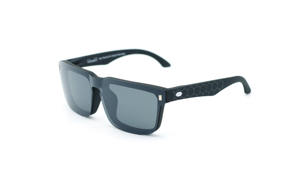 LYON Series｜Far-Infrared Magnetic Clip-On Sunglasses TF009M (Sand Black Frame)