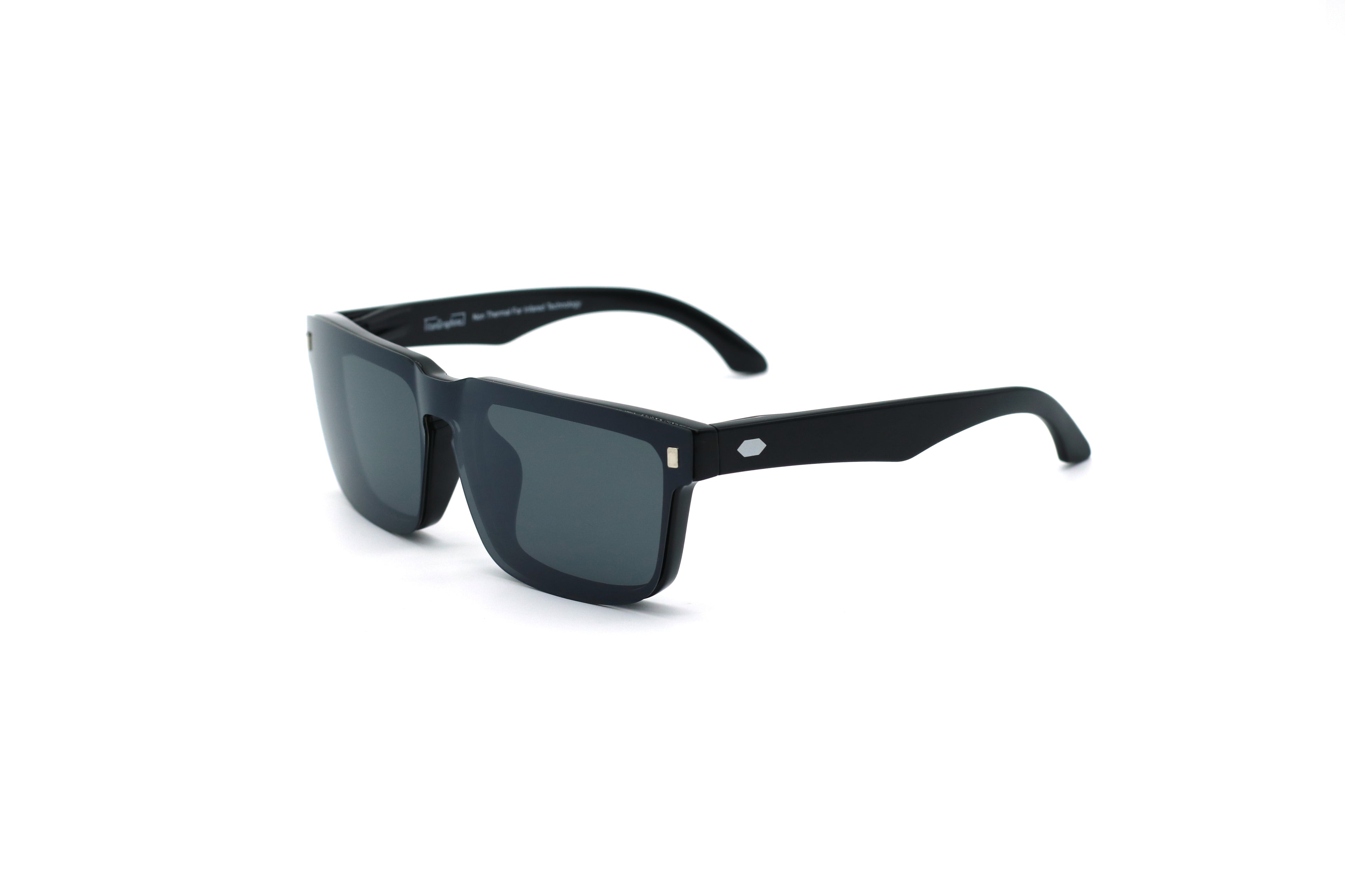 Far Infrared Magnetic Clip-on Sunglasses TF009M (Gloss Black Frame)