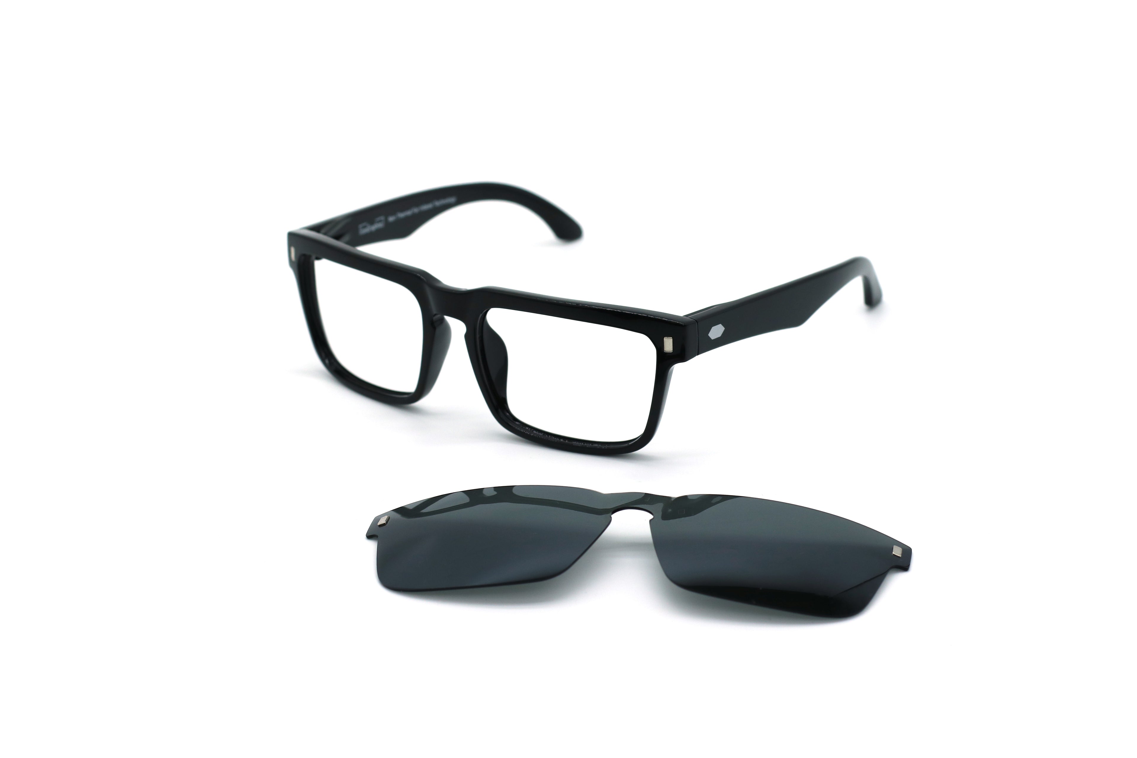 Far Infrared Magnetic Clip-on Sunglasses TF009M (Gloss Black Frame)