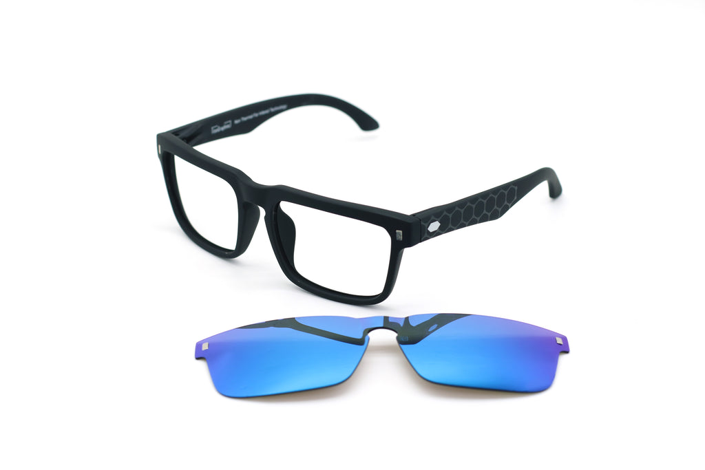 LYON Series｜Far-Infrared Magnetic Clip-On Sunglasses TF009M (Sand Black Frame)