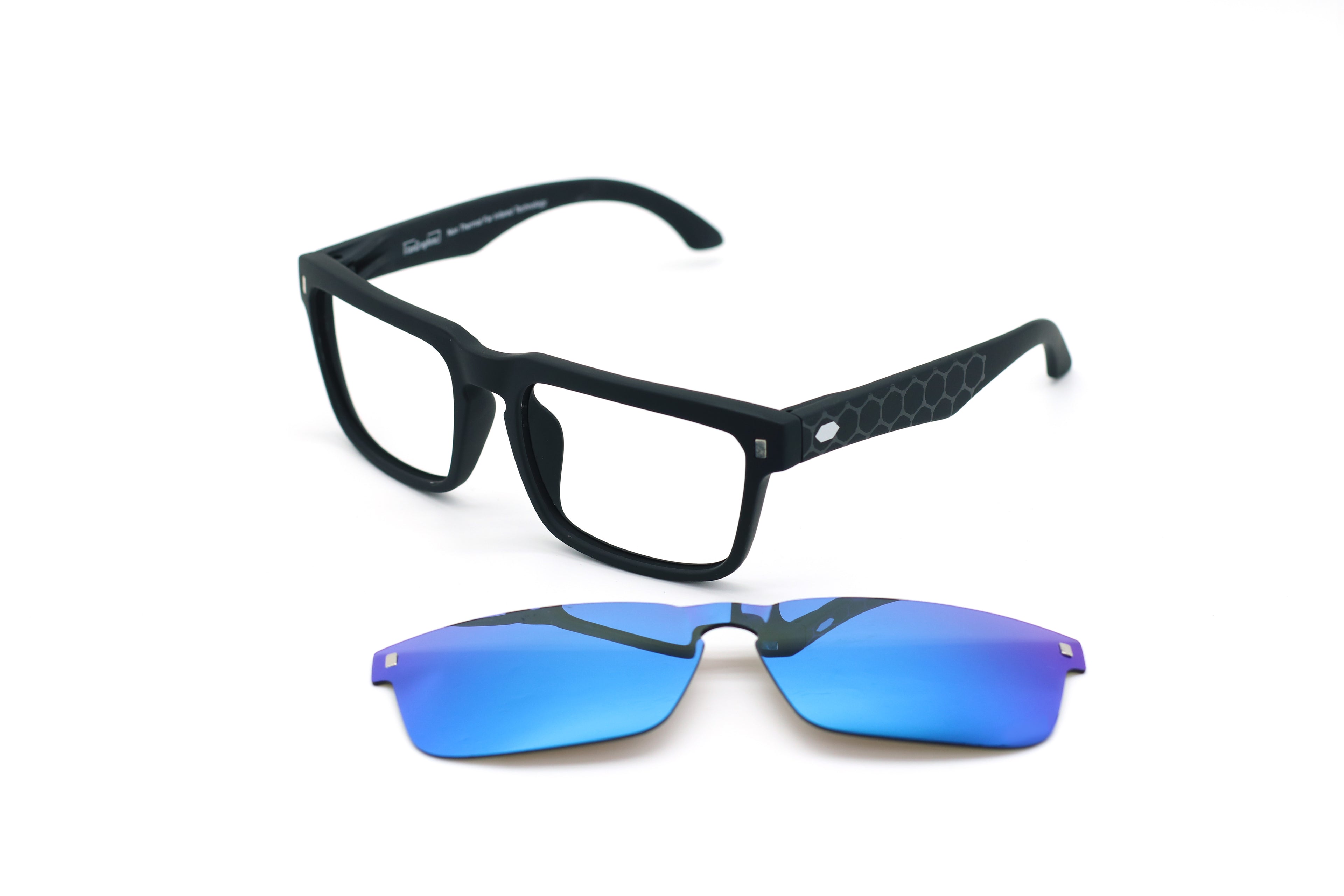 Far Infrared Magnetic Clip-on Sunglasses TF009M (Sand Black Frame)