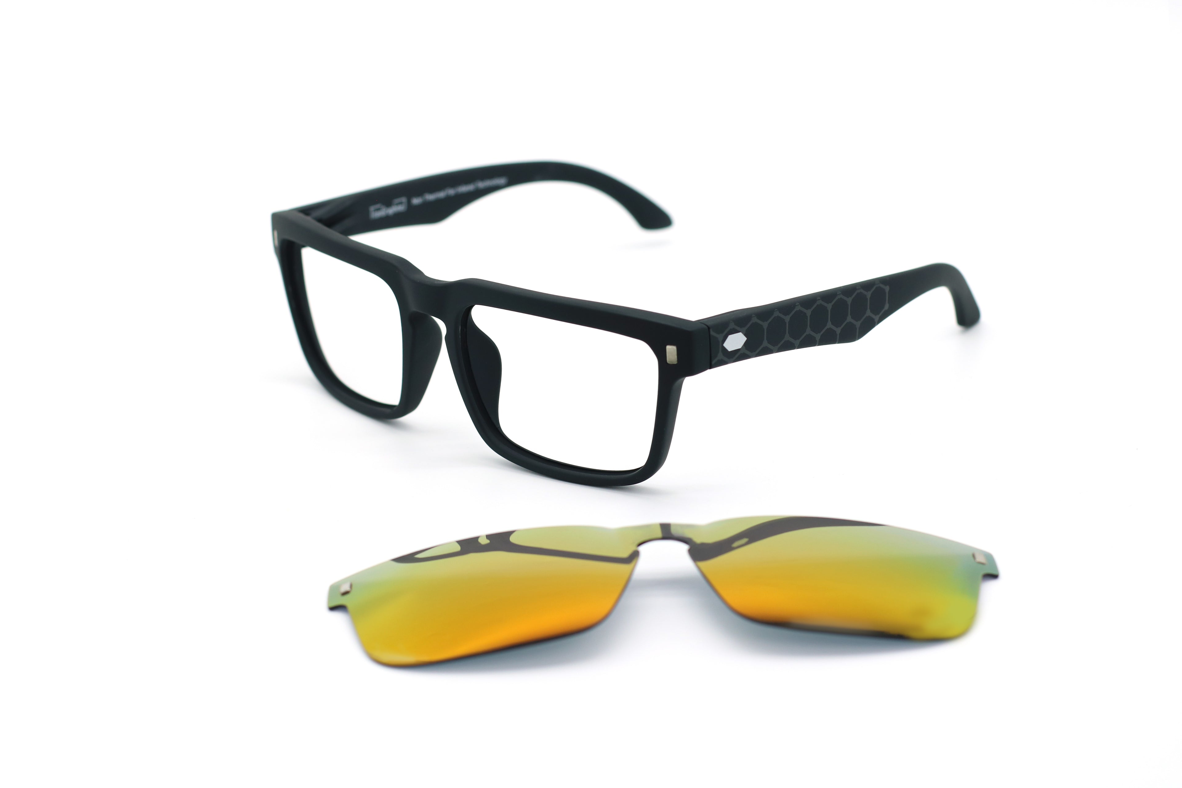 Far Infrared Magnetic Clip-on Sunglasses TF009M (Sand Black Frame)